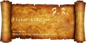 Fixler Klára névjegykártya