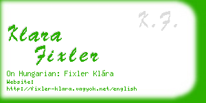 klara fixler business card